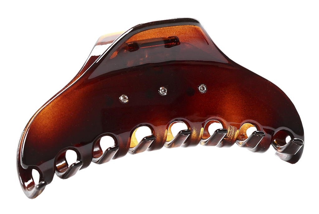 CLAW CLIP tortoise w/Swarovski Crystal