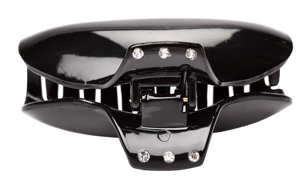 MEDIUM CLAW CLIP black w/Swarovski Crystal