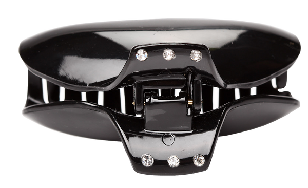 MEDIUM CLAW CLIP black w/Swarovski Crystal